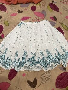 Bohemian White Ethnic Skirt