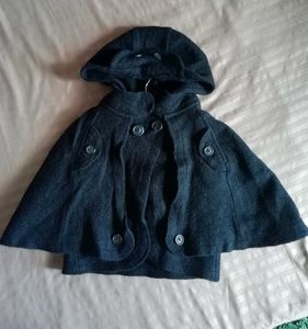Stylish Dark Grey Cape Jacket