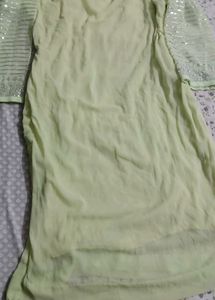 Elegant Green Kurta Set with Floral Dupatta