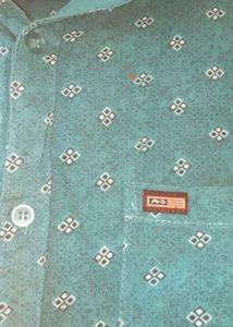 Blue Patterned Button-Down Shirt