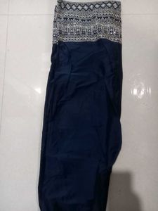 Embroidered Navy Blue Palazzos