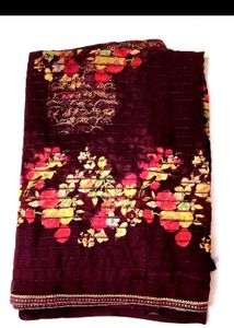 flower print saree