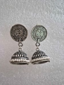 Ethnic Jhumka Earrings with Coin Detail - Unused