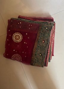 Embroidered Net Dupatta