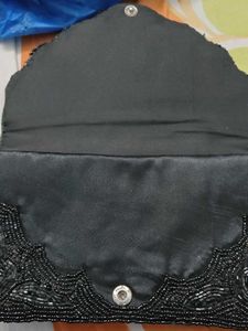 Beaded Black Clutch Evening Bag