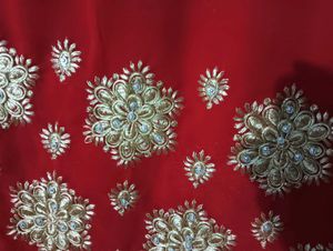 Red Embroidered Saree