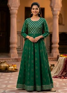 Elegant Green Ethnic Gown
