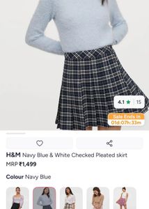 H&amp;M Plaid Pleated Skirt