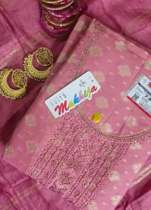 Elegant Pink Embroidered Unstitched Suit