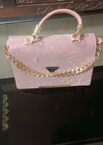Bag Bee Pink Handbag with Gold Chain