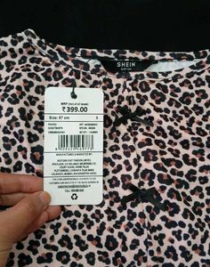 Shein Sleeveless Animal Print Bow Accent Short Top