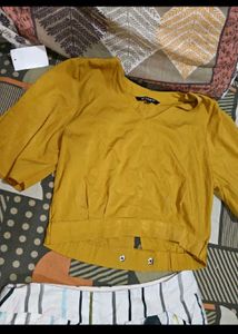 Stylish Mustard Yellow Cropped Top