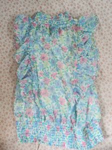 Floral Ruffle Sheer Blouse