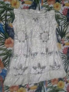 Elegant White Sequin Embellished Gown