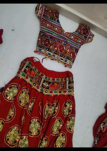 Vibrant Red Embroidered Lehenga Choli