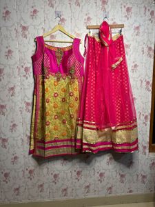 Beautiful Pink &amp; Gold Lehenga Choli