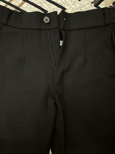 Black Ankle Length Formal Trousers