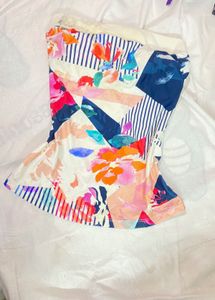 Vibrant Floral Print  sleevless tube top
