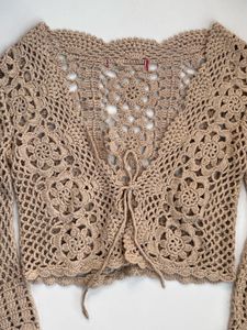 Crochet Bell Sleeve Crop Top