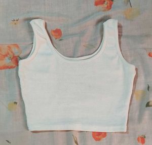 Ribbed White Tank Top