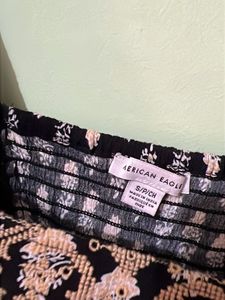 Black beige Embroided top with lace  Bor