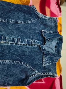 Sleeveless Denim Button-Up Dress