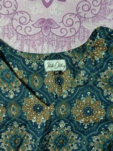 Elegant Teal Floral Print Kurta Set