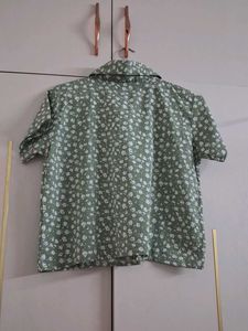 Green Floral Button-Up Shirt