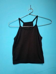 Sleeveless Black Ribbed Tank Top💟