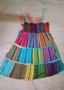 Bohemian Rainbow Tiered Dress