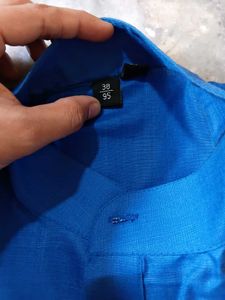 Vibrant Blue Cotton Kurta