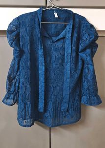 Elegant Blue Lace top