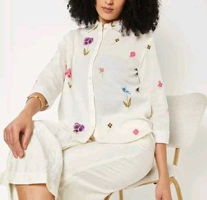 Embroidered White Cotton shirt