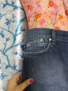 Victoria Beckam embellished Denim Skirt