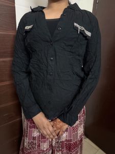 Stylish Black Button-Up Shirt