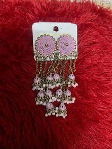 Pink Jhumka Earrings