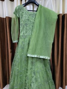 Women Green Gown