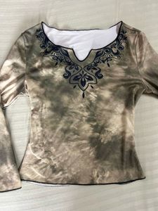 Savana Boho Tie-Dye Bell Sleeve Top