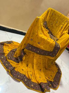 Yellow Embellished Saree