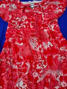 Vibrant Red Floral Print Blouse