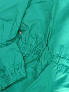 Green Button-Up Peplum Top