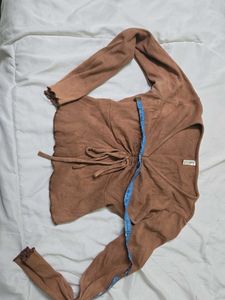 Ruched Front Long Sleeve Top