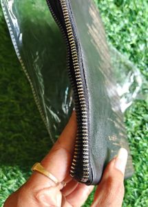 Chic Black &amp; Gold Clutch with Tassel