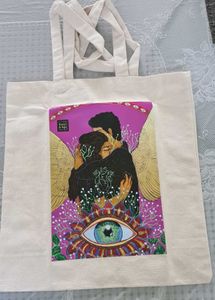 Brandnew offwhite Rubber printed  Canvas Tote bag