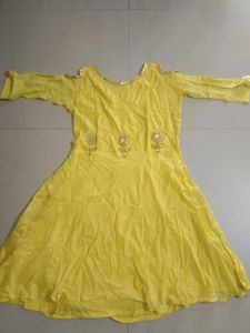 Yellow Embroidered kurta