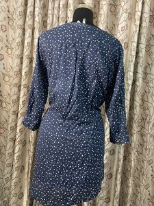 Blue Star Print Tunic Top