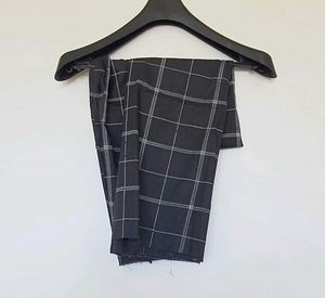 Versatile Charcoal Checked Unisex Shirt Material