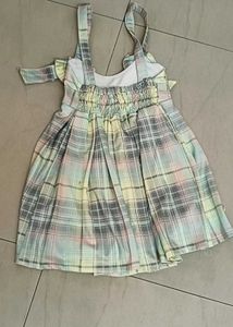 Cute Girls' Plaid Pinafore Dress Set (size 30)