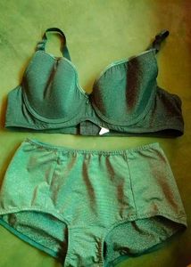 Blue Glitter Bra N Panty Set