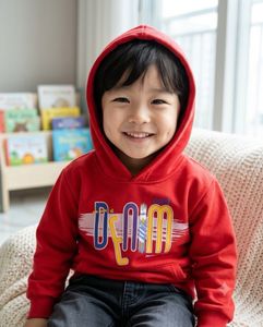 kids Red Graphic Print Hoodie for boys